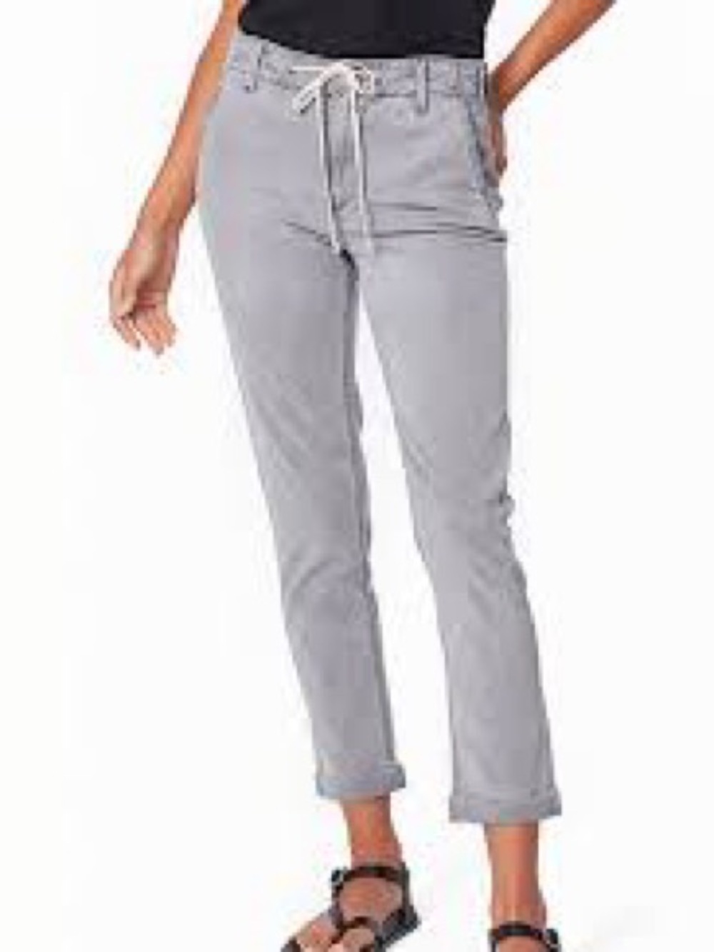 Paige Women’s Christy Gray Tie-Waist Straight-Leg Ankle Casual Jean Size 31